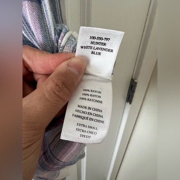 Rails Hunter Button Down Top White Lavender Blue - Picture 6 of 6